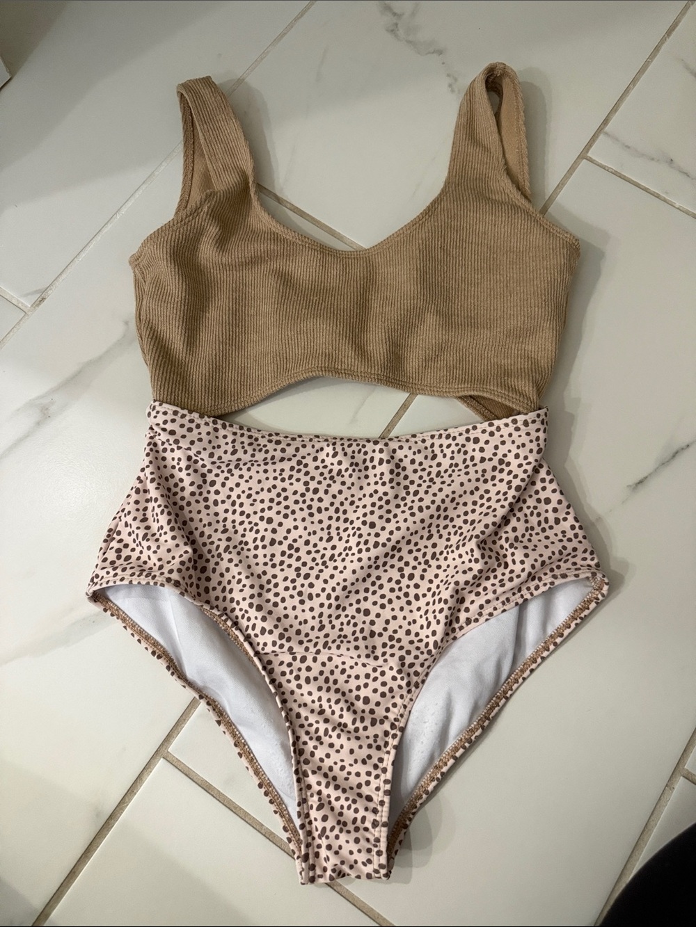 Shein one piece women's bathing suit with cutout